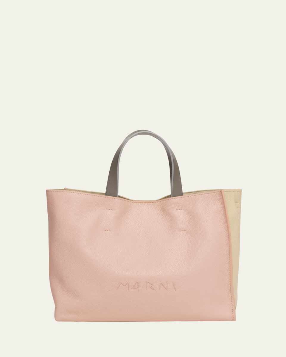 Museo Small East-West Colorblock Leather Tote Bag